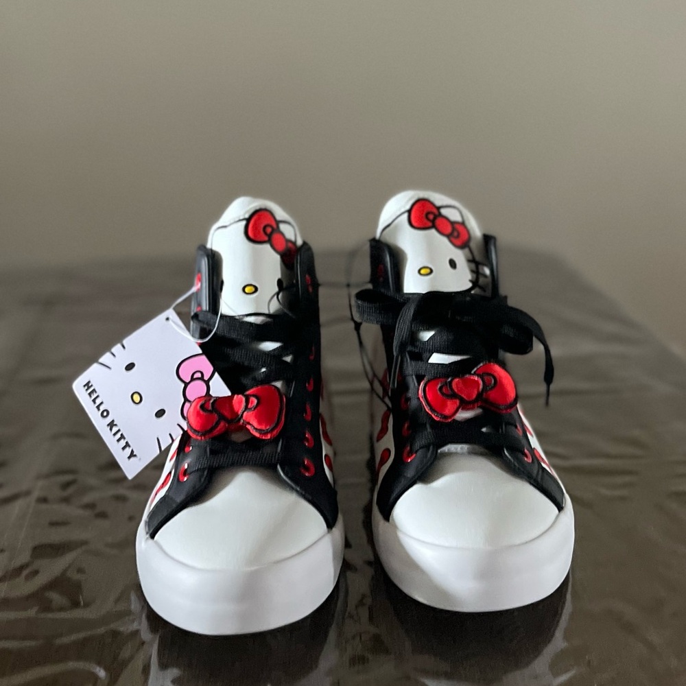 Hello Kitty Black and White High-Top Sneakers